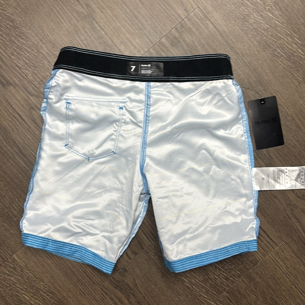 NWT Hurley Boy’s Sz 7 Indigo Blue Striped Shorts. Light. Silky soft. - Picture 11 of 12